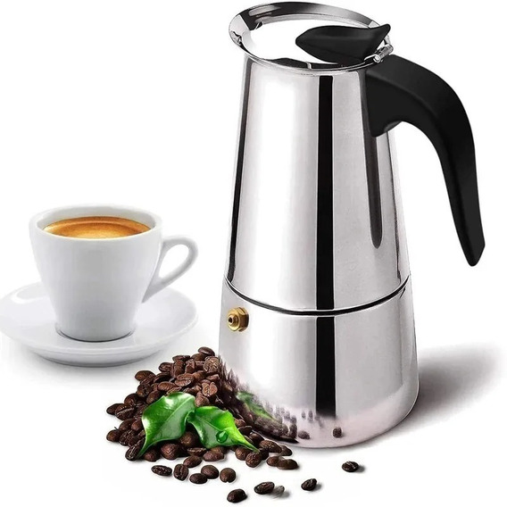 Cafetera Italiana Moderna Expreso Grande 12 Tazas Acero Inox