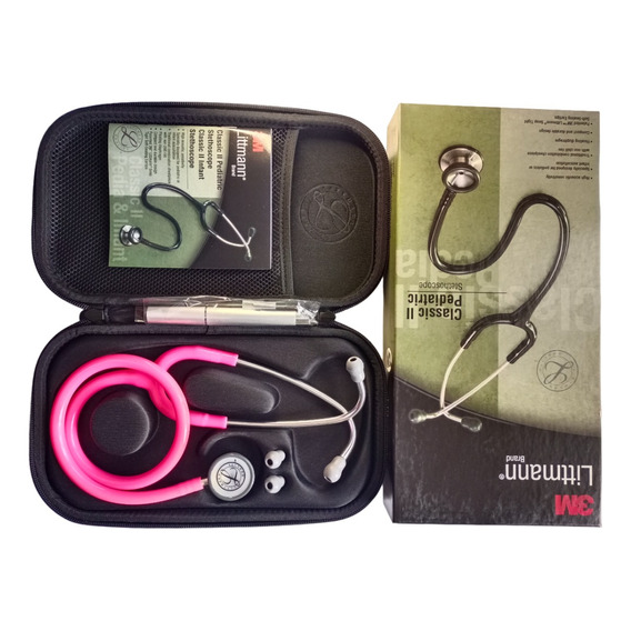 Fonendoscopio Pediátrico Littmann Rosa + Estuche Y Linterna