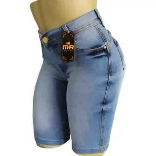 Shorts Jeans Feminino Ate O Joelho Kit Com 3 - Promoção 