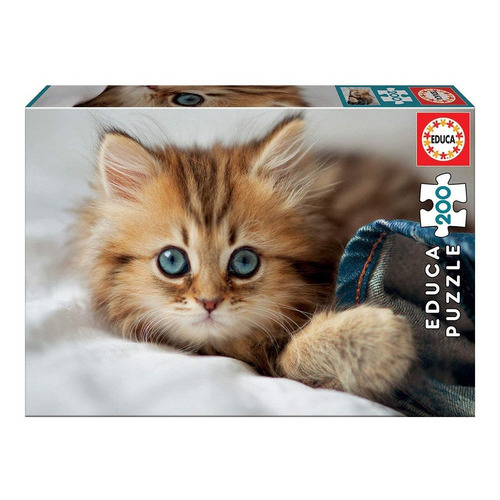 Puzzle 200 Piezas Gatito Ojos Celestes Rompecabezas Educa