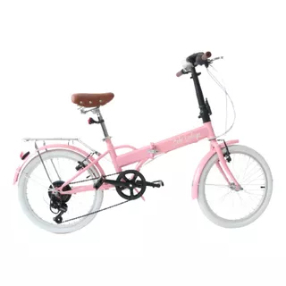 Bicicleta Dobrável Fenix Rosa Farol Campainha Marcha Shimano