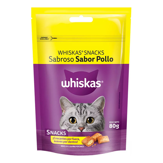 Whiskas Snacks Sabroso Sabor Pollo 80gr X1u