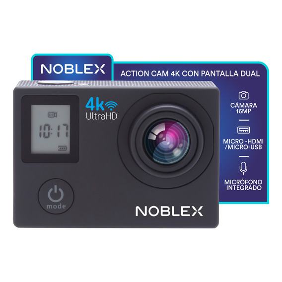 Noblex Acn4k1pi  Cámara Deportiva 4k Color Negro