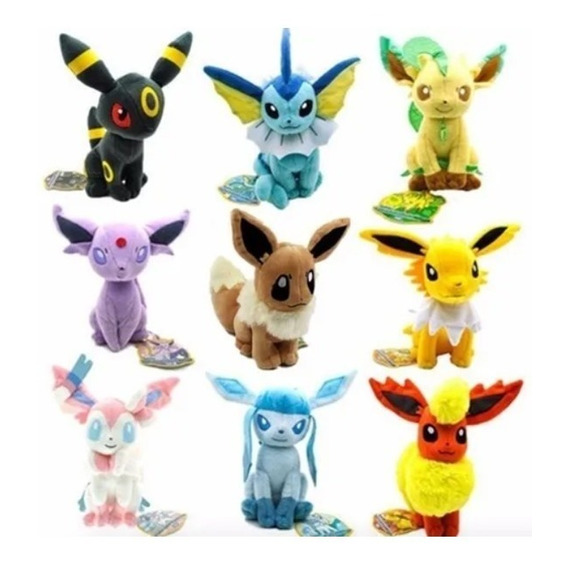 Peluches Pokemon 18 Cm Evoluciones Eevee, Flareon, Umbreon