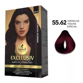 Kit Coloração Haskell  Exclusiv Color Pratic Tom 55.62 Vermelho-violino Para Cabelo X 210g