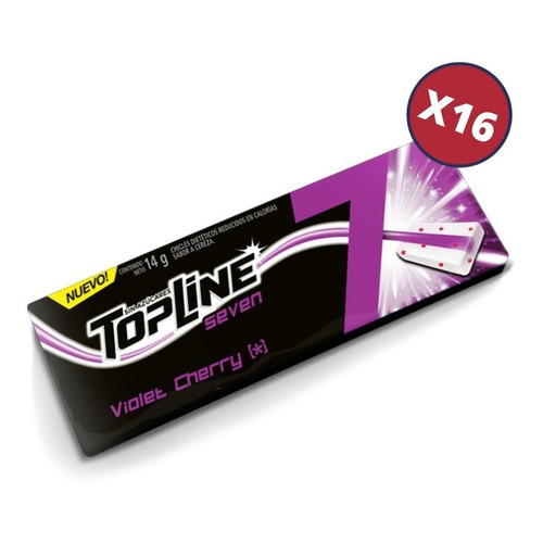 Chicle Topline 7 Violet Cherry 16u X14grms Topline - Pack - 16 - 16