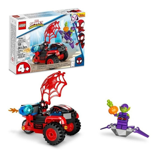 Kit Lego Miles Morales Tecnotrike De Spiderman 10781 +4 Años Cantidad de piezas 59