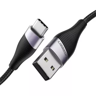 Cable Usb 2.0 A Usb-c Ugreen Trenzado De 2 Metros Color Negro