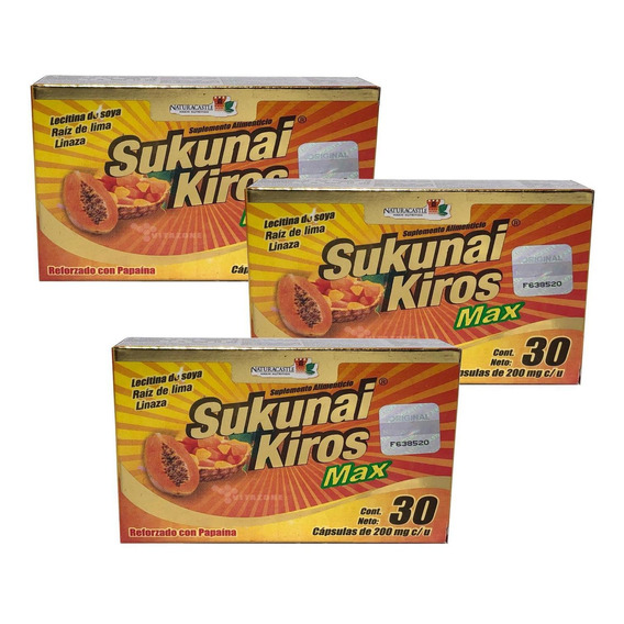 Sukunai Kiros Max 3 Cajas De 30 Cápsulas