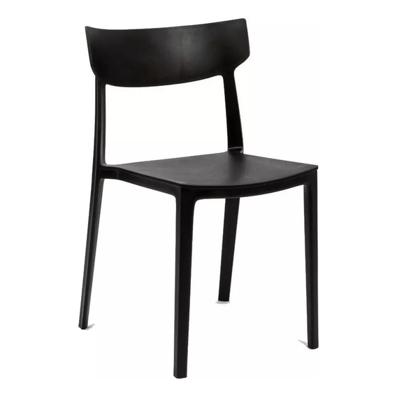 Silla Rio Living Comedor Sc01 Negro Nictom Apilable X4