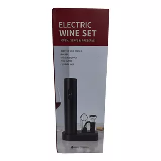 Kit Abridor De Vinho Eletrico Com Pilhas Inclusas