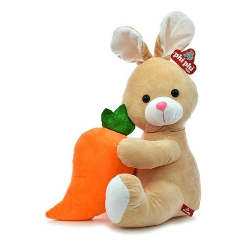 Coneja Con Zanahoria Grande 40cm - Orig Phi Phi Toys Color Beige