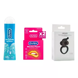 Combo Preservativos Máximo Placer+ Anillo Vib Lingus+ Gel L.