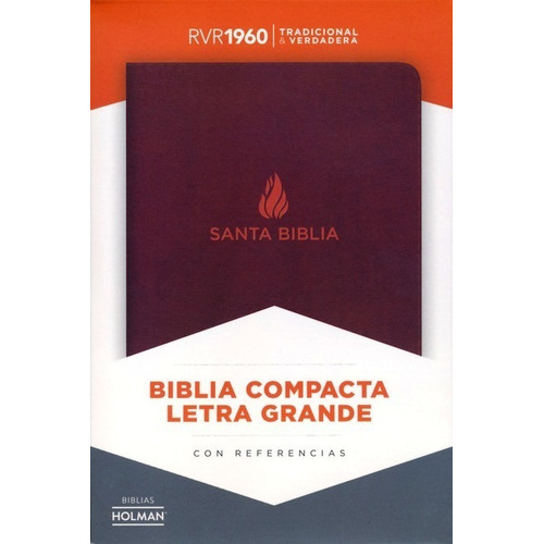 Biblia Compacta Letra Grande Rvr1960, Piel Fabricada Marrón