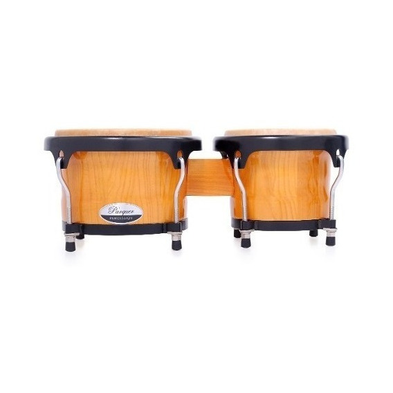 Bongos Parquer Custom Madera Natural Aro Negro 7 Y 8.5 C