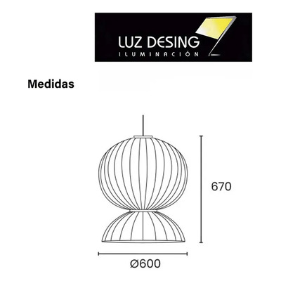 Colgante Olimpo 4 Diseño Moderno Tela Deco 60cm Apto Led E27 Blanco