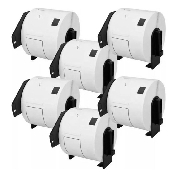 Pack De 6 Rollos + Soporte Etiqueta Dk 1209 - 29mm X 62mm 