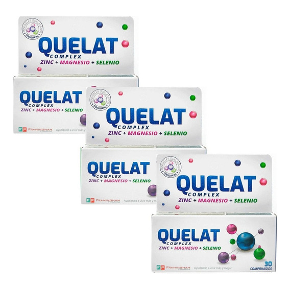 Suplemento en comprimidos Framingham Pharma  Complex Quelat minerales en caja 30 un pack x 3 u