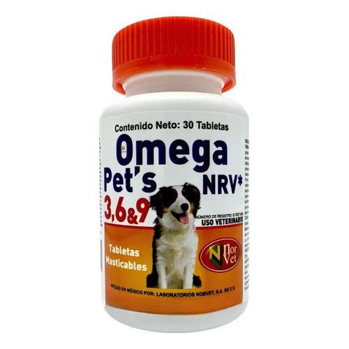 Omega Pets Nrv 3, 6 Y 9 Artritis 30 Tabs Vitaminas Perros
