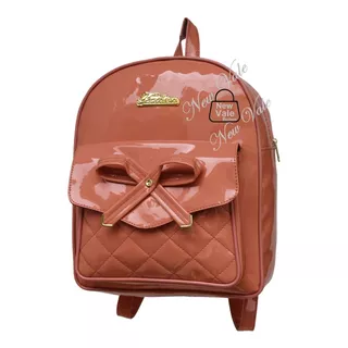 Bolsa Feminina Mochila Mochilinha Em Verniz Moda Blogueira