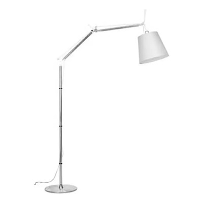 Lámpara De Pie Articulada Con Pantalla Mega Xl Apto Led Gmg Cromo Natural