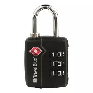 Candado Con Combinacion Tsa Rojo Maxima Seguridad 3 Diales Color Negro