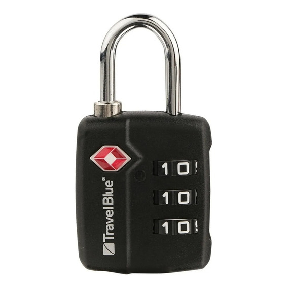 Candado Con Combinacion Tsa Rojo Maxima Seguridad 3 Diales Color Negro