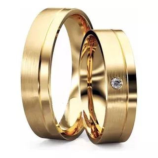 Par Alianças Ouro 18k 3 Mm 5 Gramas Diamantes Casamento!
