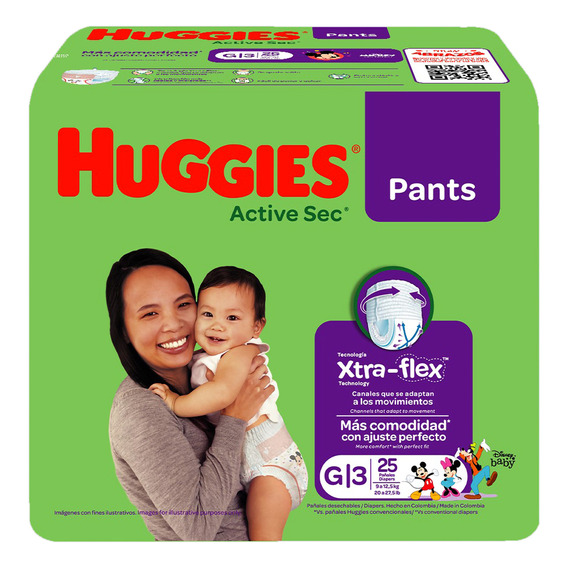 Pañal Huggies Pants Active Sec Eta - Unidad  Género Sin género Tamaño Grande (G)