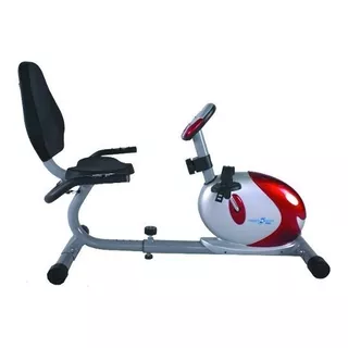 Bicicleta Estática Sportfitness Cadiz Horizontal Color Gris Y Rojo