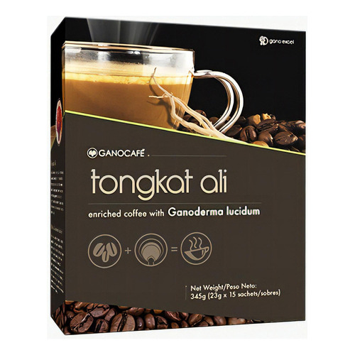 Gano Café Tong Kat Ali Ganoderma, Ginseng Caja (15 Sobres)