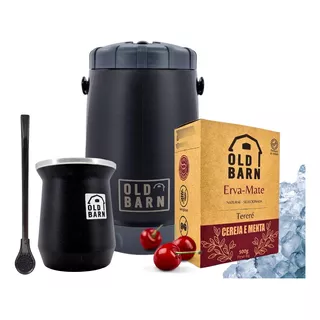 Kit Tereré Old Barn Garrafa 2,5l Cuia 300ml Bomba Erva 500g