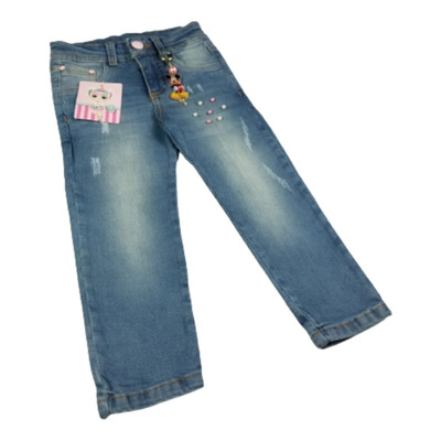 Jean Pantalon Para Bebe Niña Accesorio Decorativo 