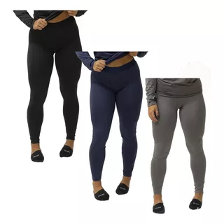 Kit 3 Calça Feminina Térmica Segunda Pele Proteção Uv Sporte