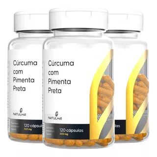 Kit 3x Cúrcuma Longa + Pimenta Preta 120 Cápsulas - Natulha