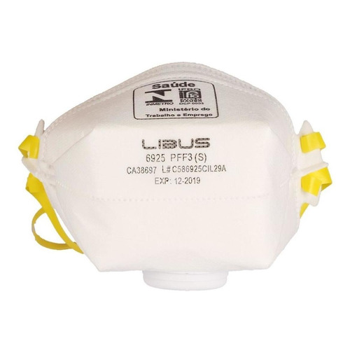 Barbijo Respirador Libus 6925 Particulas C/valvula X10unid Color Blanco