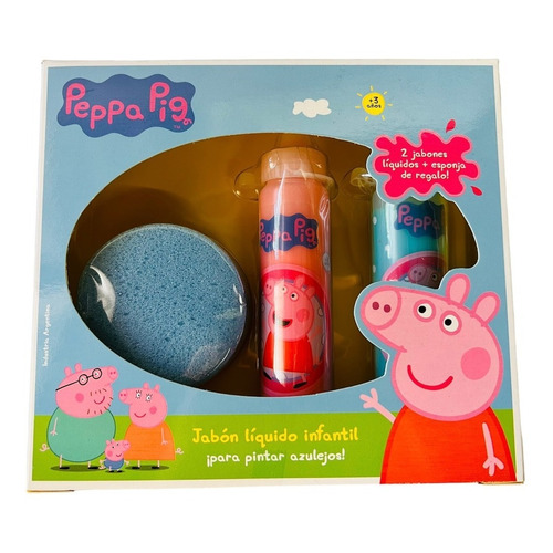 Peppa Pig Jabon Liquido Infantil P/ Pintar Azulejos Esponja 