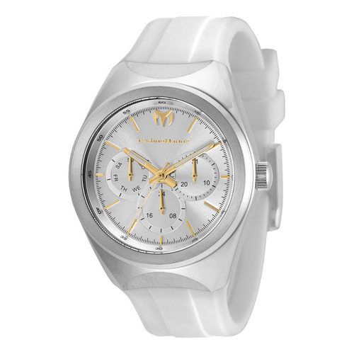 Reloj Para Unisex Technomarine Moonsun Tm-820021 Blanco Color de la correa Plateado