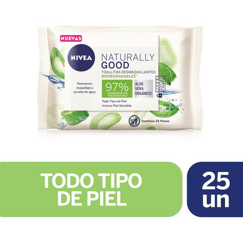 Toallitas Desmaquillantes Nivea Naturally Good Aloe 25unds