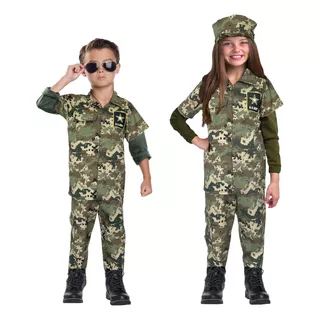 Disfraz De Soldado - Traje De Soldado Mexicano - Disfraces Para Niñas Y Niños - Disfraz De Militar - Disfraces 16 De Septiembre - Disfraces De Soldado