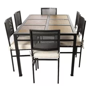 Mueble De Terraza Comedor Fierro 6 Personas