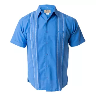 Guayabera Azul Francia Con 3 Picuetas 