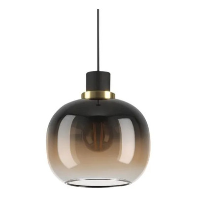 Colgante Oilella 1xe27 Vidrio Degarde Vidrio Negro/dorado Ámbar