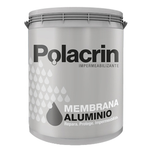 Membrana Pasta Aluminizada Impermeabilizante 10l Polacrin Mm Acabado Satinado Color Aluminio