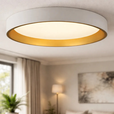 Plafon Parisa-l Blanco/dorado Ø49cm Dinamico Blanco