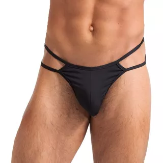 Sexy Tanga Para Hombre Doble Tira Al Costado Corte En T  De Lycra Ropa Interior Hombre Negro Blanco O Rojo Ta25