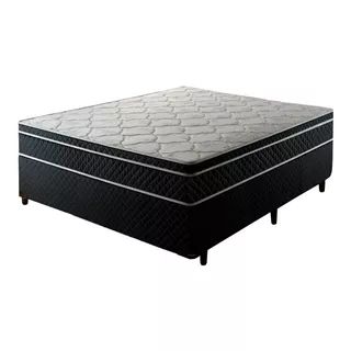 Cama Box Europeia Umaflex Atenas  Casal De 1.88mx1.38m Preto