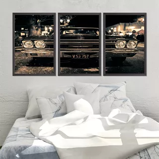 Quadro Decorativo 135x64cm Carro Antigo Impala Quarto Sala