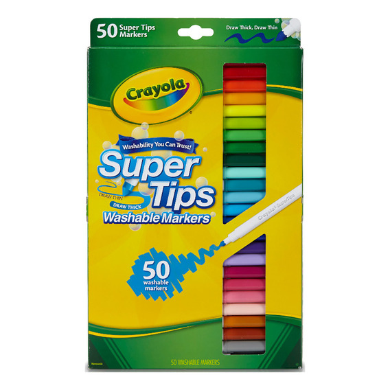  Marcadores Crayola Super Tips 50 Pzs Plumones Punta Conica