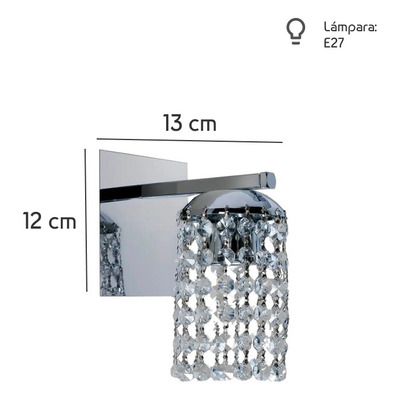 Aplique Lyon 1 Luz Cairel Deco Cristal Cromo Apto Led